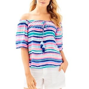 Lilly Pulitzer Sandy Shell Stripe Top. $30